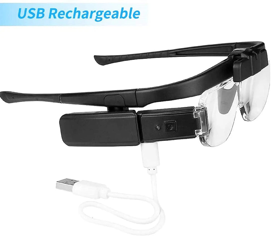Unisex head-mounted LED magnifying glass, a versatile hands-free tool for hobbies, repairs, and intricate work.
