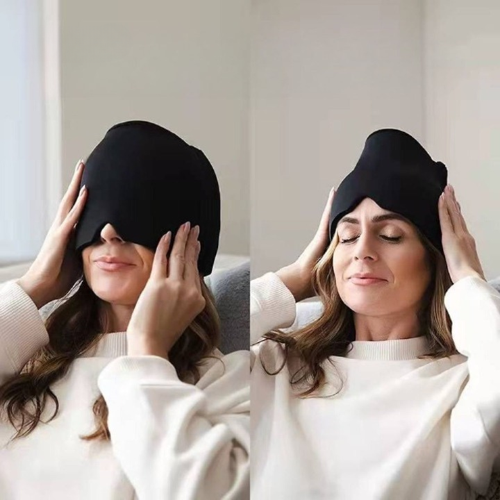 Unisex Headache Relief Mask for Migraine & Tension. Soothes pain with cold and warm therapy.