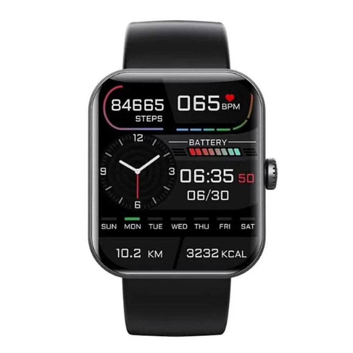 Close-up of a non-invasive glucose trend watch, a key feature of this health monitoring smartwatch.