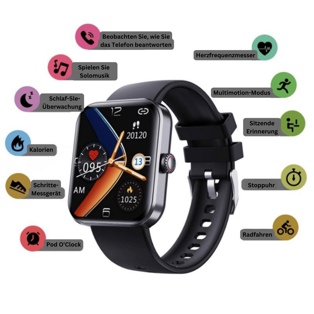 Unisex activity tracker smartwatch. Monitor heart rate, steps, & calories for an active, healthy lifestyle.