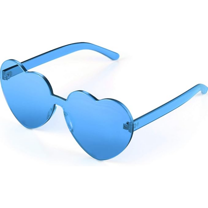 Stylish heart-shaped rimless sunglasses with transparent lenses, perfect for a fashion-forward look.