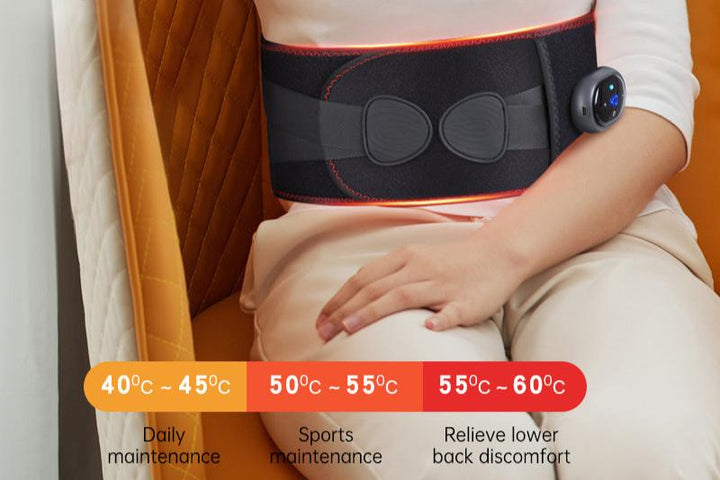 Unisex heated back massager, perfect for posture correction & lumbar support. Portable design for on-the-go comfort.