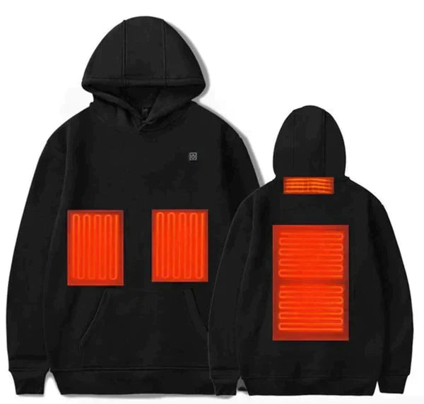 Unisex heated hoodie for ultimate comfort in cold weather, perfect for outdoor adventures & daily warmth.