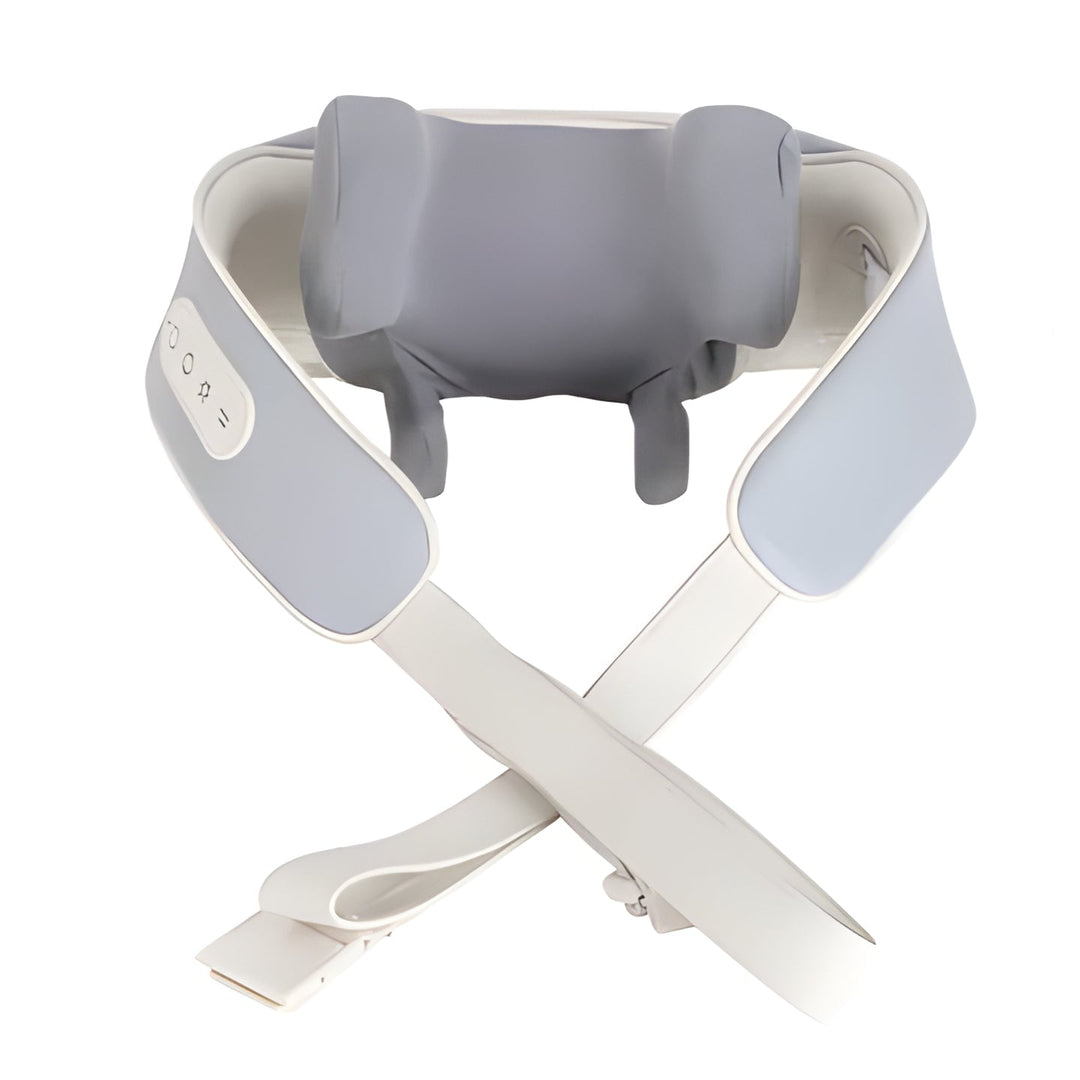 Heated neck & shoulder massager with deep tissue kneading for effective pain relief & muscle tension release.