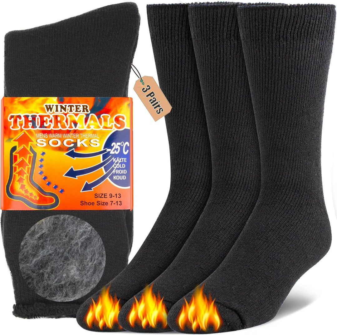 Multipack of unisex HeatGrip thermal winter socks. Ideal warm boot socks for cold weather & outdoor gear.