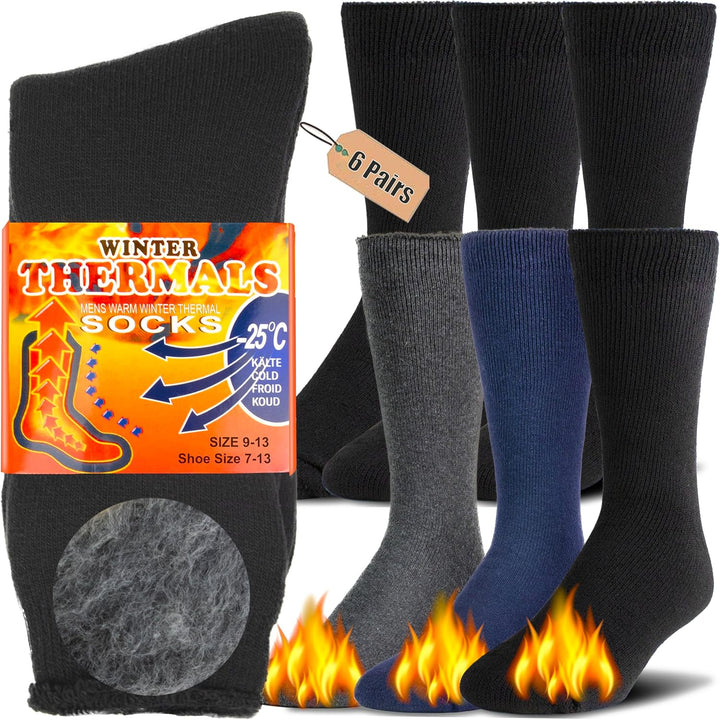 Unisex HeatGrip thermal skiing & hiking socks. Insulated for extreme cold, heavy-duty winter boot socks.