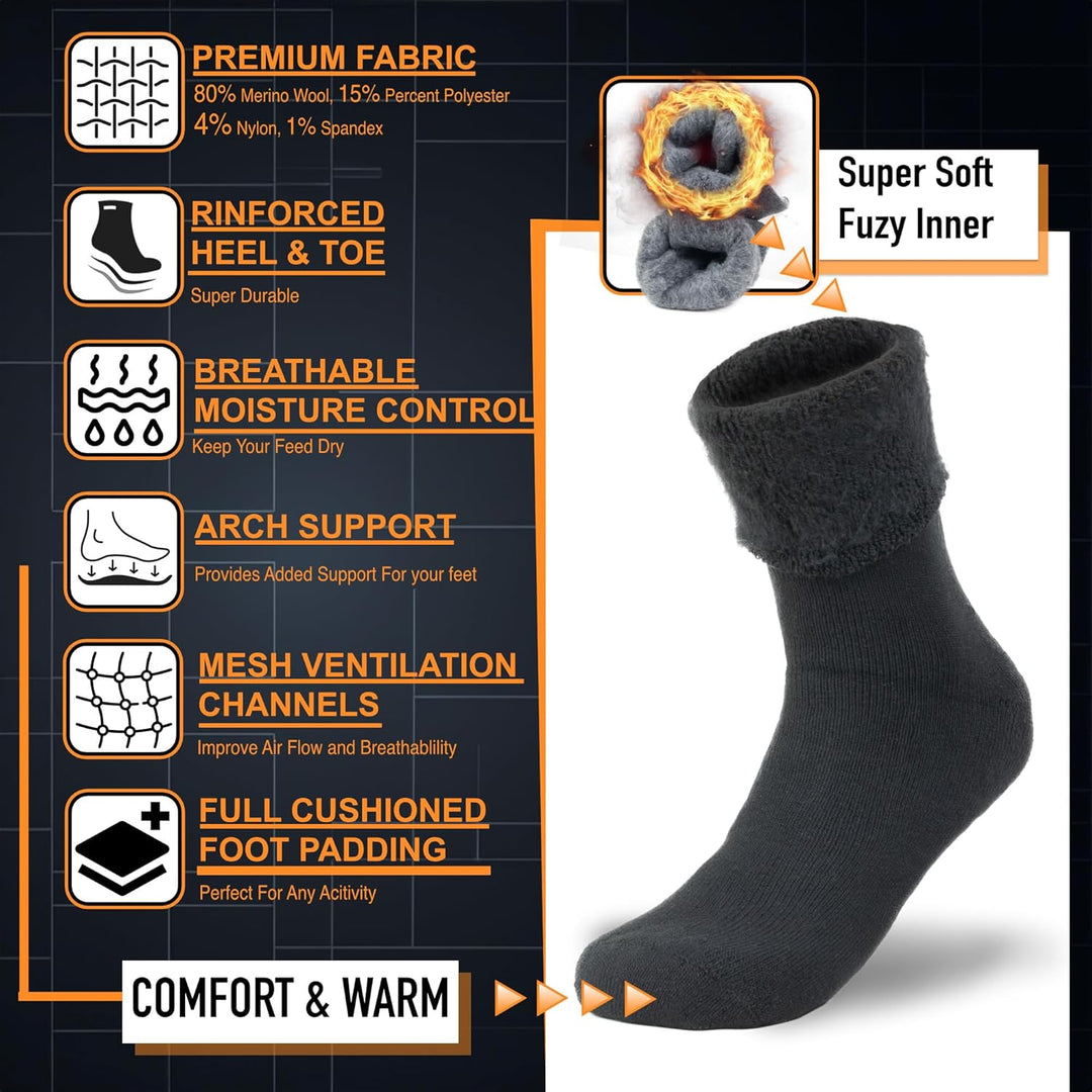 HeatGrip thermal boot socks for extreme cold. Unisex, insulated for hiking, skiing, and all winter outdoor gear.