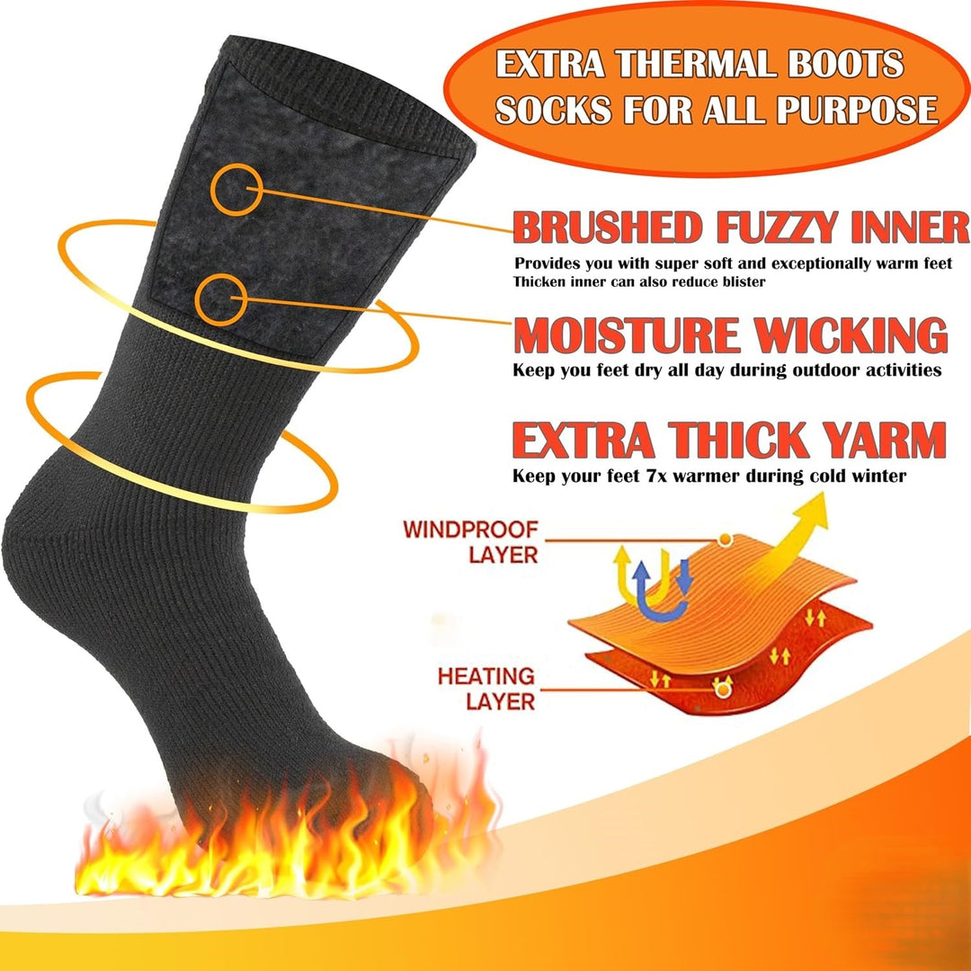 Cozy HeatGrip thermal winter boot socks for men & women. Extreme cold protection for outdoor adventures.