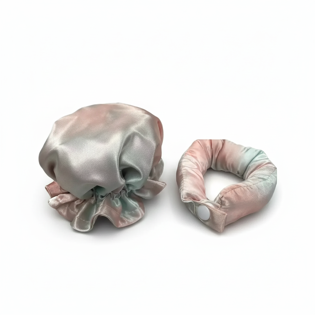 Heatless hair curler set in soft satin for comfortable, no-heat overnight hair styling