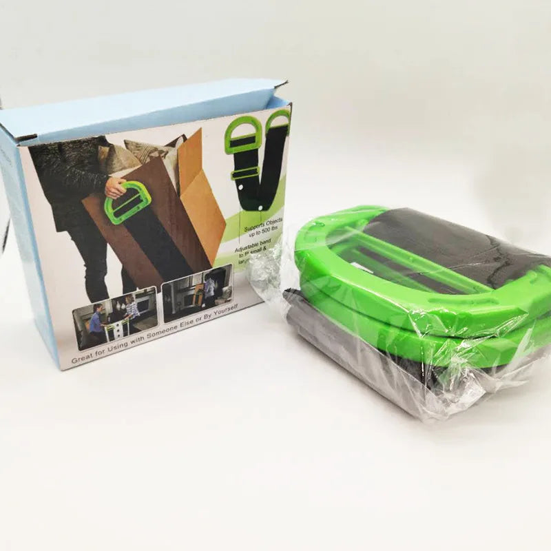 Pair of Atlas heavy-duty lifting and moving straps for safely transporting large items without back strain.