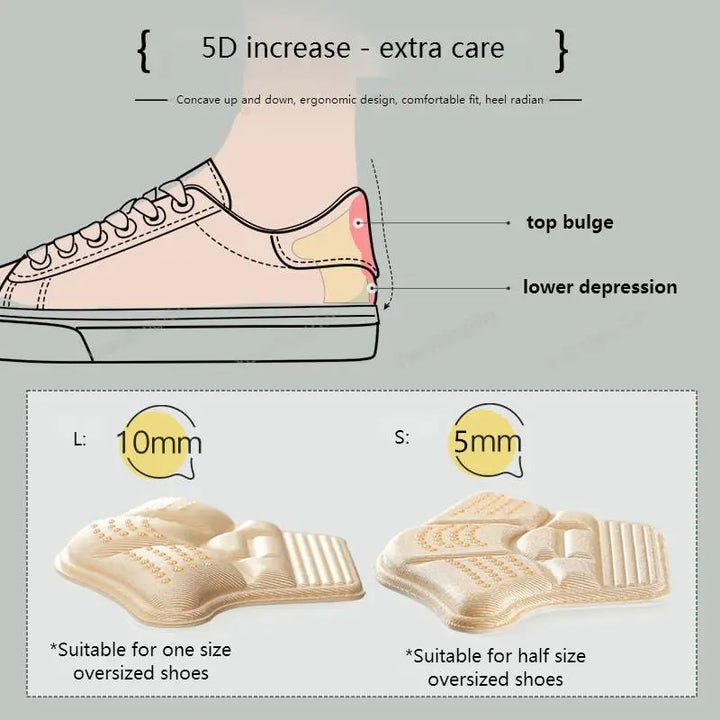 Close-up of ergonomic heel cushion insert, showcasing design for blister prevention & callus support.