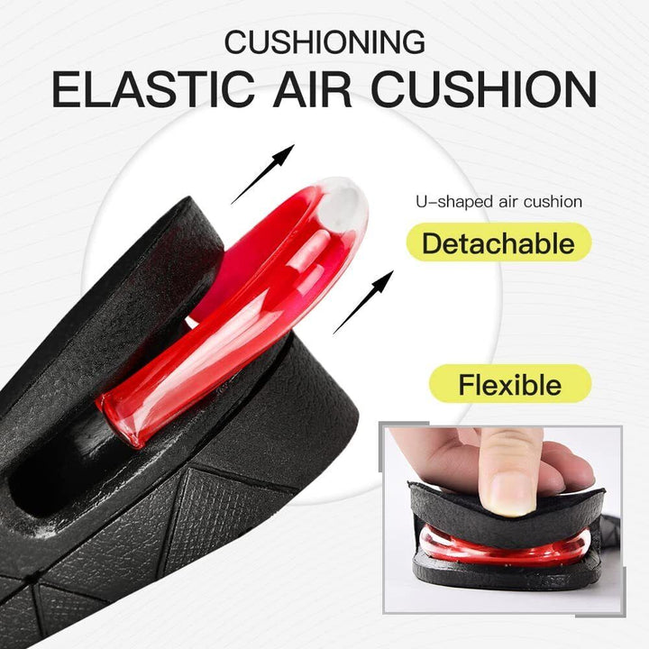 Adjustable invisible height increase shoe insoles. Soft, comfortable heel lift for men & women.