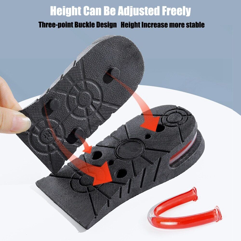 Breathable, comfortable height increase shoe insoles. Invisible heel lift for improved posture.
