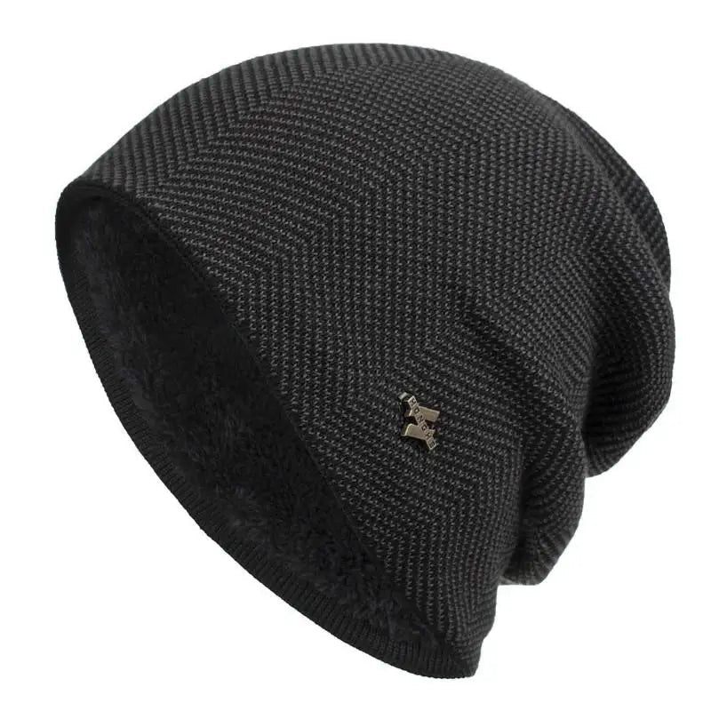 Premium knit herringbone beanie for cold weather. Features a cozy faux fur lining & comfortable slouch-fit design. Unisex.