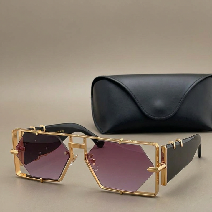 Modern hexagon sunglasses, UV400 eye protection, durable alloy frame, unisex accessory.