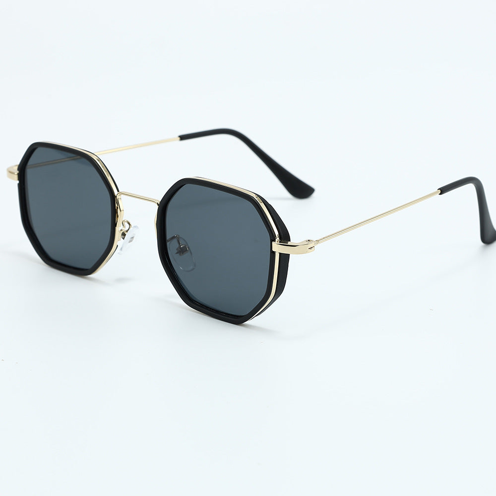 Unisex hexagonal UV400 sunglasses with durable, lightweight frames and effective eye protection.