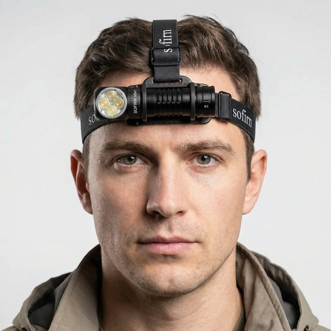 Comfortable unisex USB-C rechargeable headlamp for camping, hiking, and work. Essential portable emergency light.