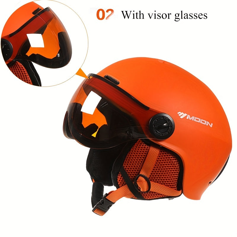 Versatile unisex ski & snowboard helmet, protective gear for various outdoor winter sports.
