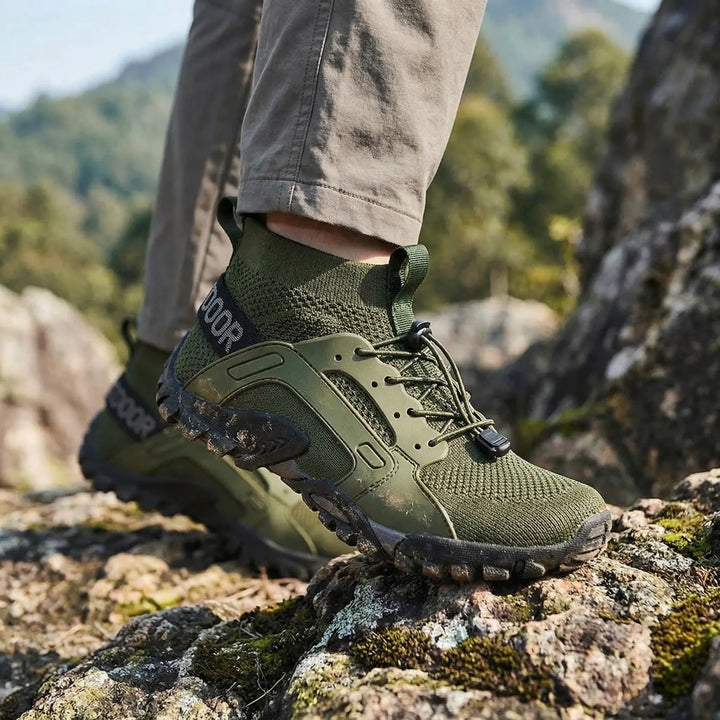 Unisex high-top trail shoes, breathable all-terrain footwear. Perfect for hiking, comfort & active lifestyles.