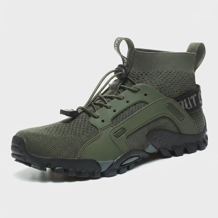 High-top unisex hiking boots for outdoor adventure. Breathable, quick-dry & all-terrain comfort on challenging trails.