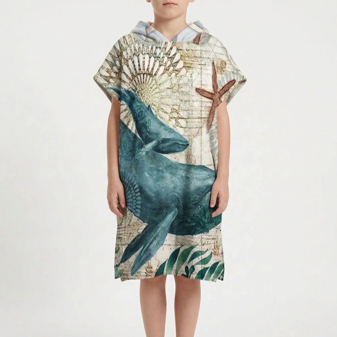 Stylish unisex quick changing poncho, perfect for beach, lake, pool, or outdoor showers.