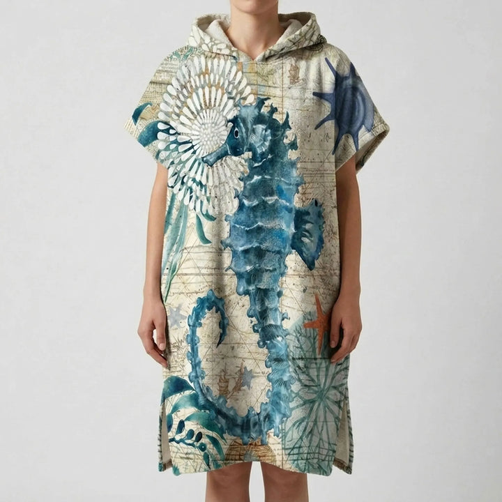Comfortable unisex changing poncho, ideal for discreet changing & drying at the pool or beach.