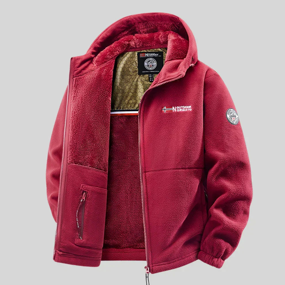 Seasonal casual jacket, unisex design with hood. Comfortable & stylish outerwear for everyday adventures.