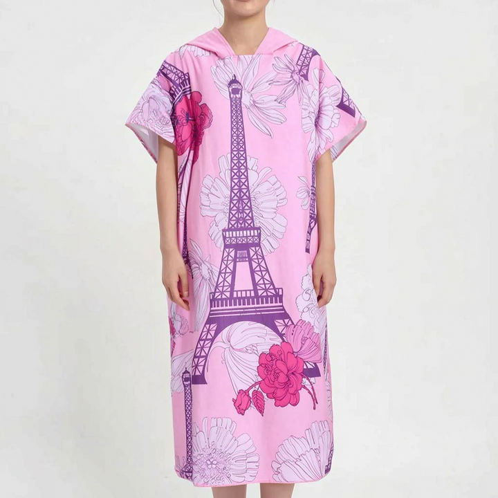 Lightweight & quick-dry hooded changing poncho, a versatile swim cover-up and portable changing robe for all.