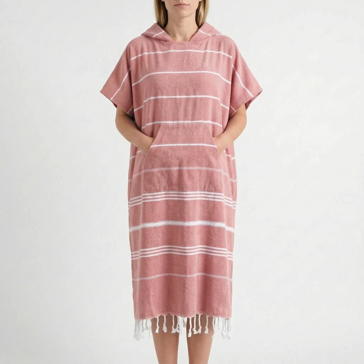Unisex quick-dry hooded changing surf poncho. Essential beach robe & swim cover-up.