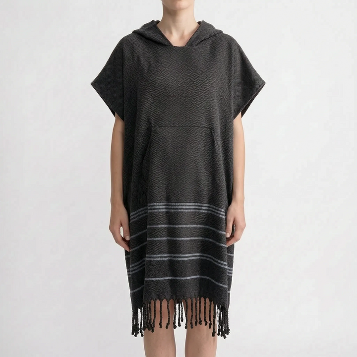 Comfortable hooded changing poncho for adults. Privacy & warmth post-swim at the beach or lake.
