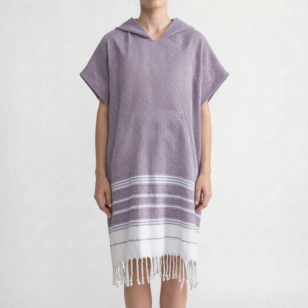Unisex quick-dry hooded beach towel poncho. Effortless changing robe for water sports.
