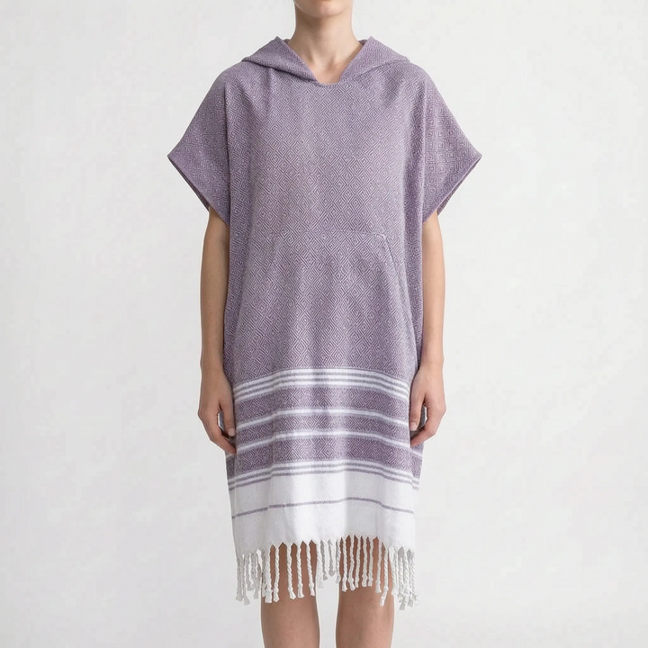 Unisex quick-dry hooded beach towel poncho. Effortless changing robe for water sports.