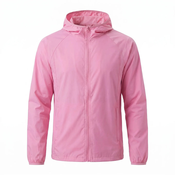 Durable unisex hooded windbreaker, water-resistant for fishing & outdoor adventures.
