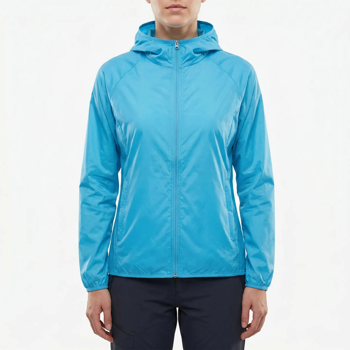Lightweight unisex windbreaker jacket with hood for outdoor adventures & fishing trips.