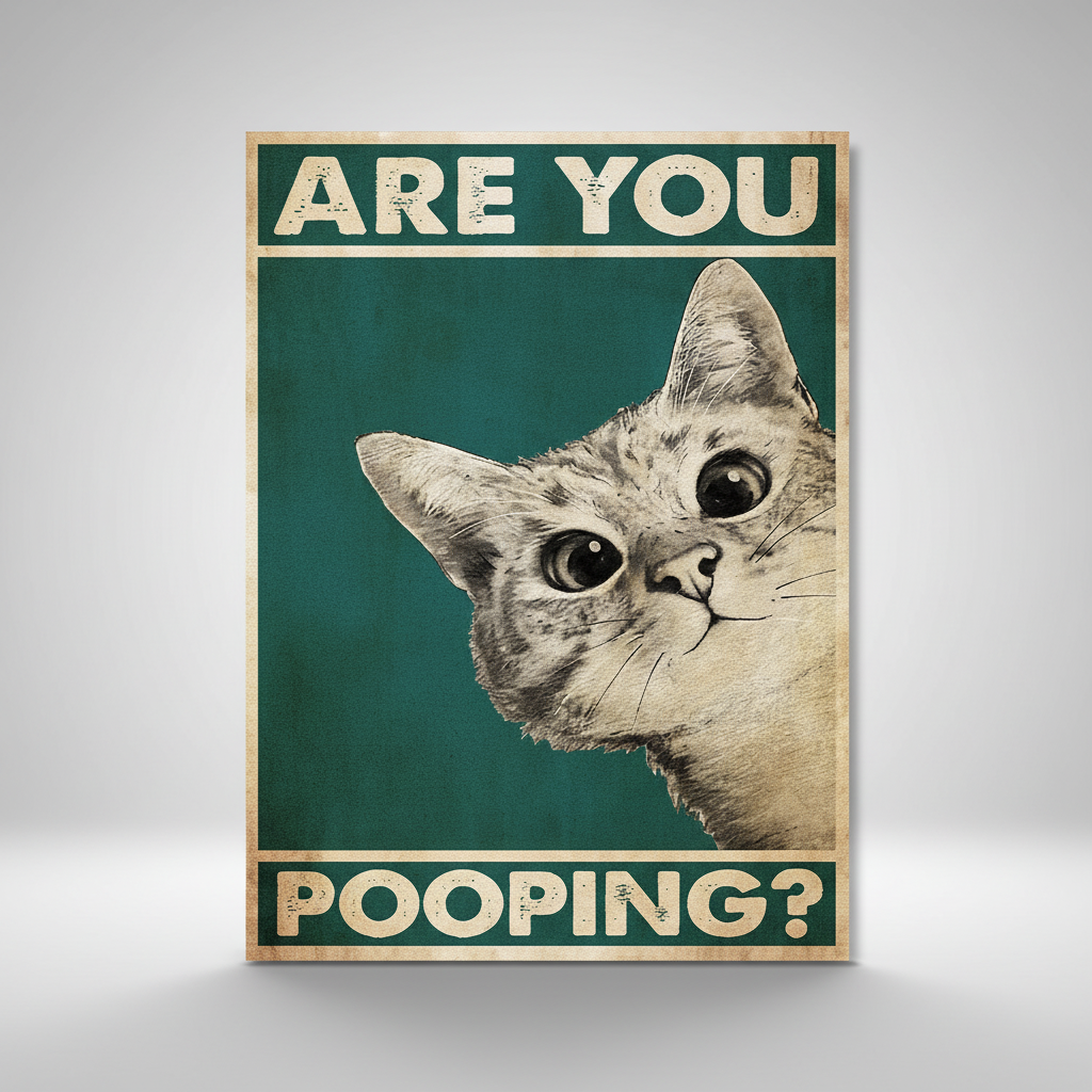 Bathroom humor canvas art print with a quirky 'ToiletTeaser' theme, ideal for unique home decor and gifts.