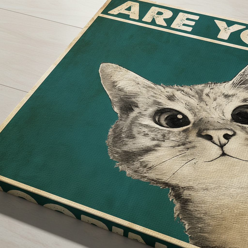 Waterproof bathroom canvas print, 'ToiletTeaser' funny art, a great gift idea for humor-filled wall decor.