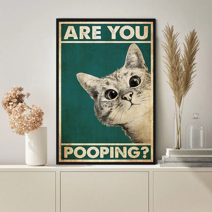 Funny bathroom art canvas, 'ToiletTeaser' design, adds humorous and unique wall decor to any home.