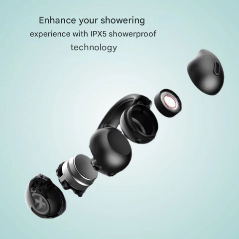 Comfortable unisex waterproof earplugs, perfect for swimming, showering, and active sports with wireless audio.