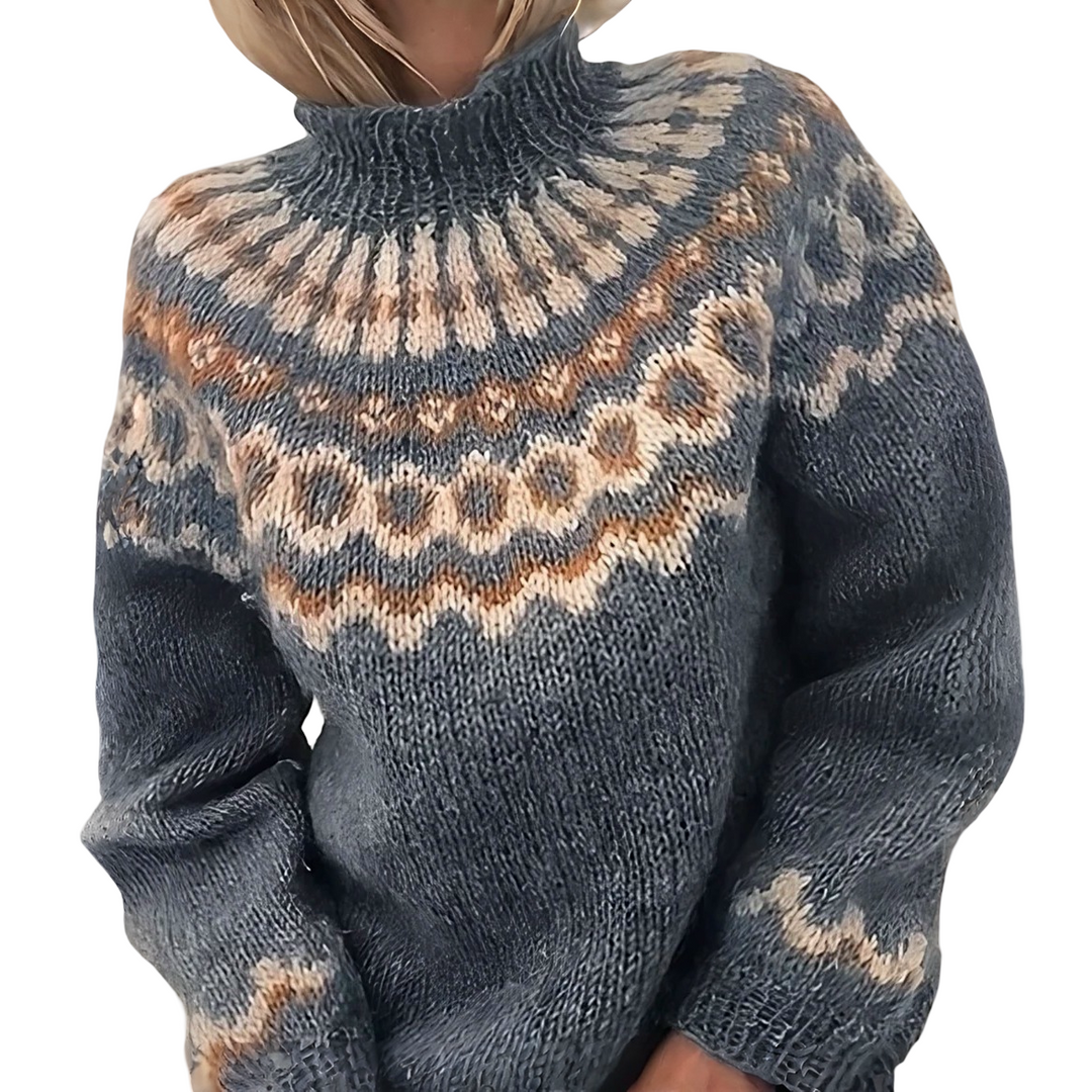 Unisex Icelandic wool turtleneck sweater. Warm, cozy pullover in classic style for cold weather comfort.