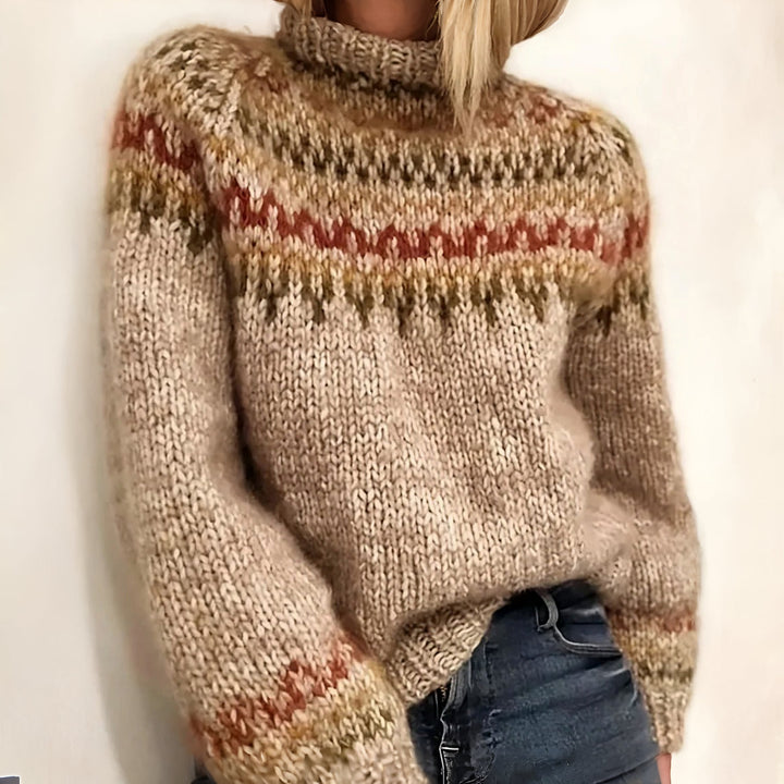 Cozy unisex turtleneck sweater. Warm Icelandic wool pullover, perfect winterwear for cold weather comfort.