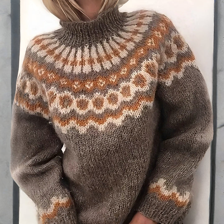 Classic long sleeve unisex turtleneck sweater. Warm Icelandic wool pullover, ideal winterwear for extreme cold.