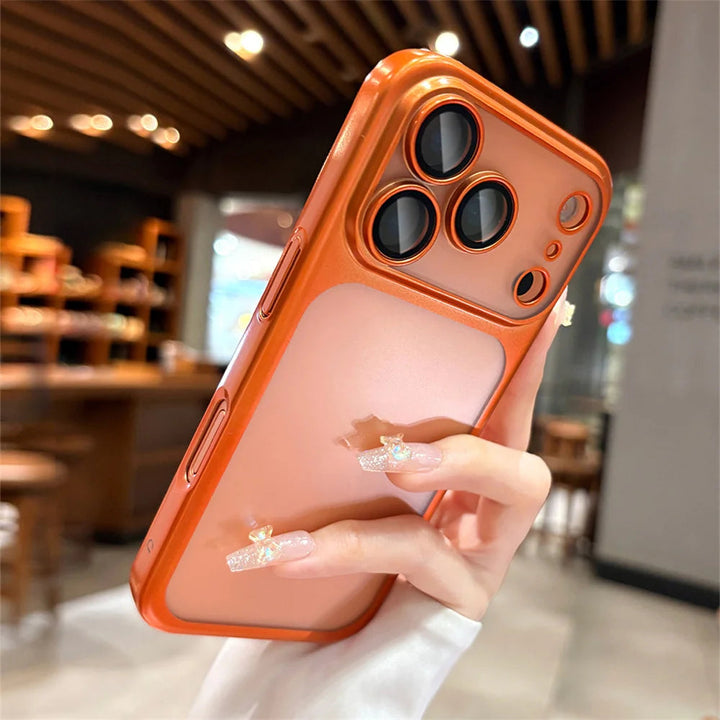 Shockproof phone accessory: a protective cover with dedicated lens protection and wireless charging compatibility.