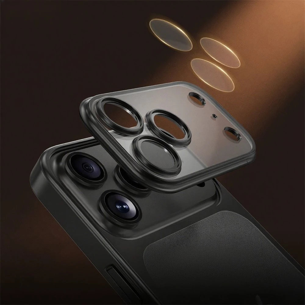 Durable protective aluminum case for smartphones, featuring shockproof design and integrated lens protection.