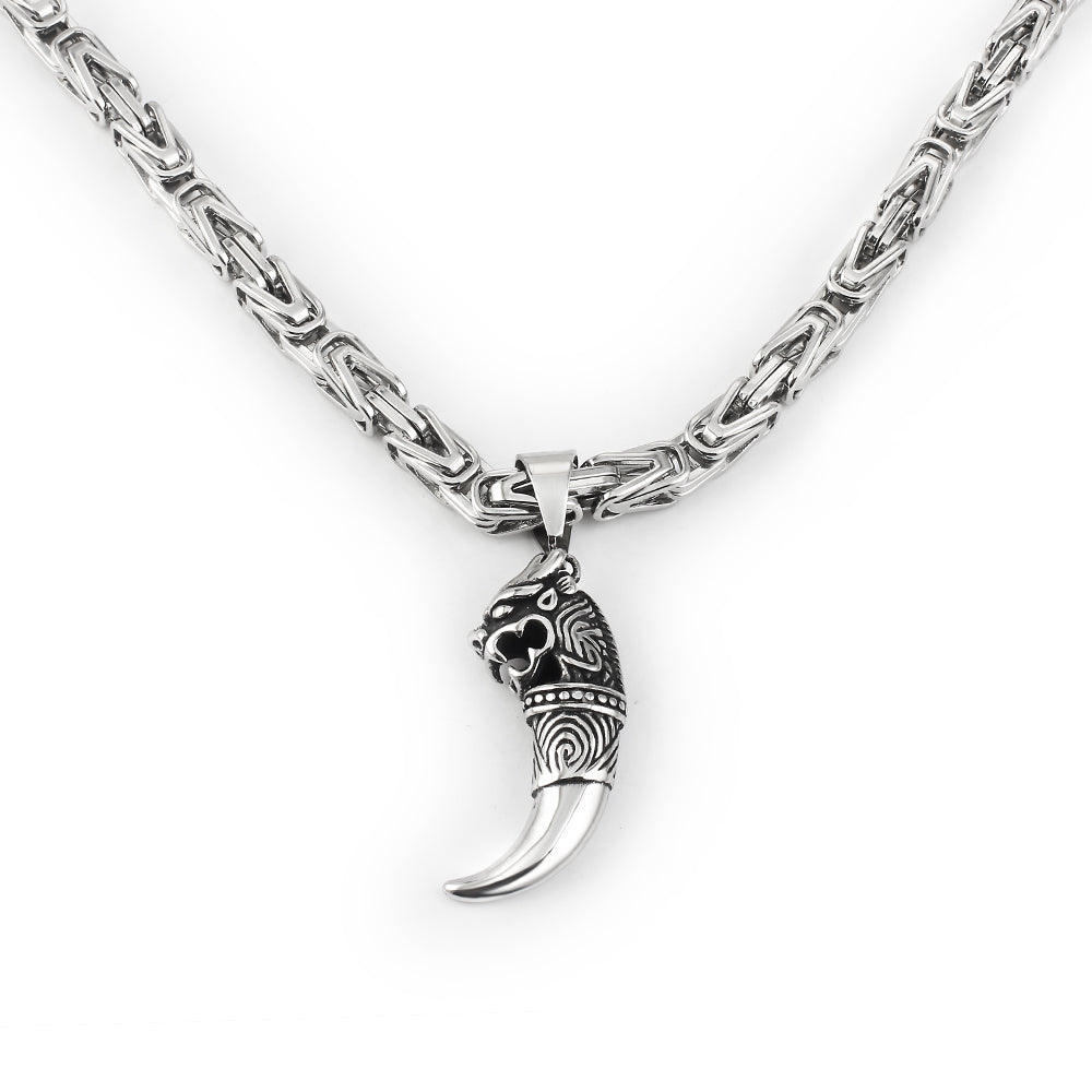 Mens Imperial Byzantine chain necklace, crafted from sterling silver. Elegant and classic jewelry for him.