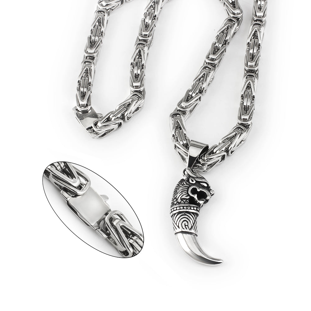 Sophisticated sterling silver Imperial Byzantine necklace. Unisex design, a timeless piece of elegant jewelry.