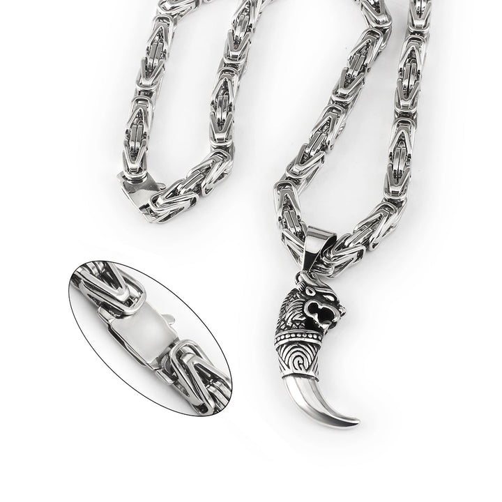 Sophisticated sterling silver Imperial Byzantine necklace. Unisex design, a timeless piece of elegant jewelry.