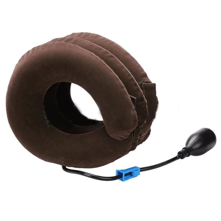 Inflatable cervical neck pillow for soothing pain relief and optimal support.