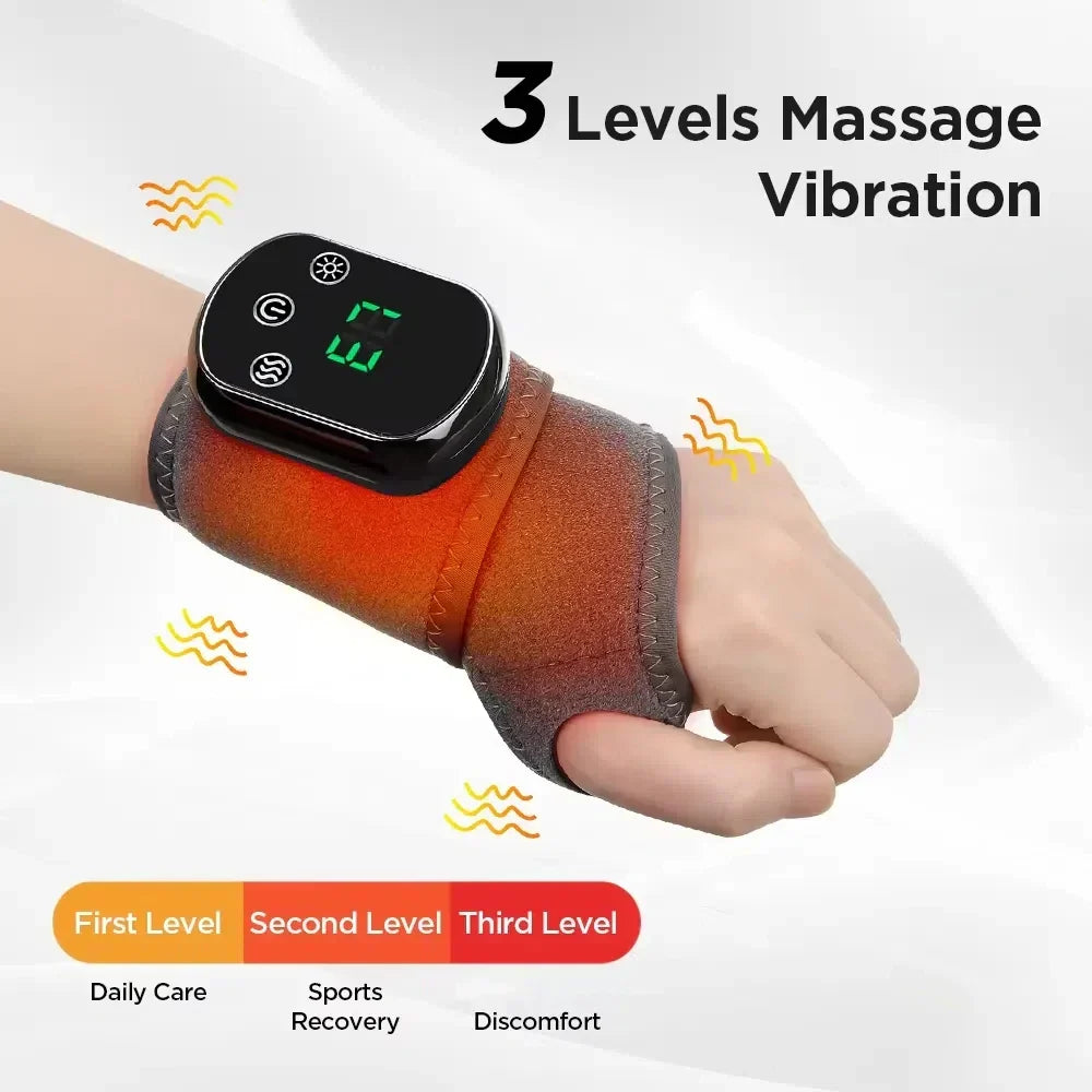 Durable diving fabric & ABS infrared heat massager for joint pain, providing vibration therapy.