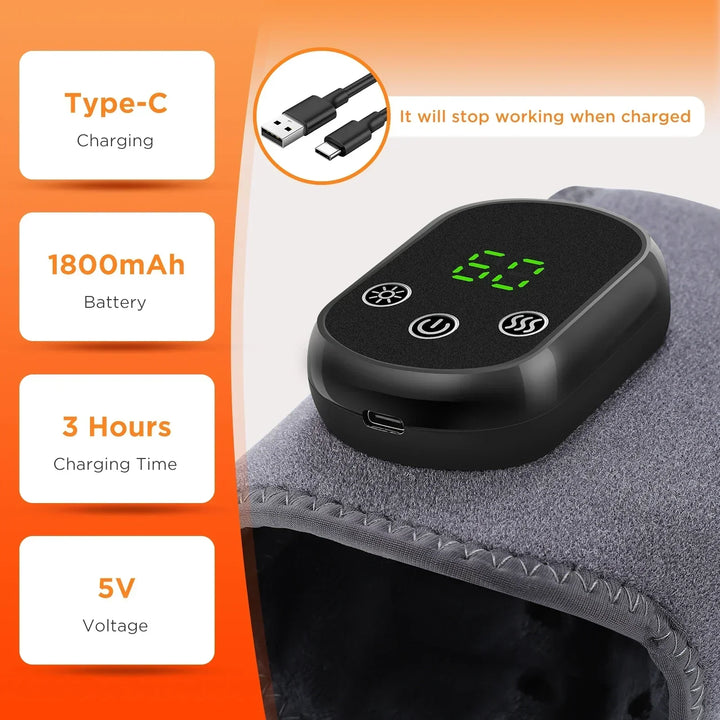 Warm compress electric massager for joint pain relief, with infrared heat & vibration for ankles.
