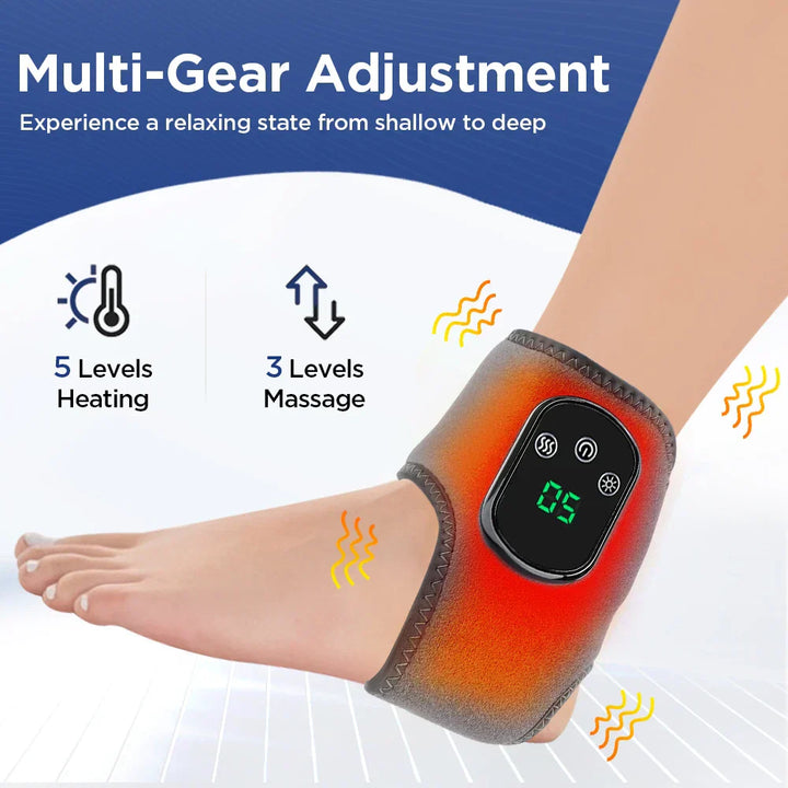 Customizable infrared heat massager with vibration for joint pain management & muscle recovery.